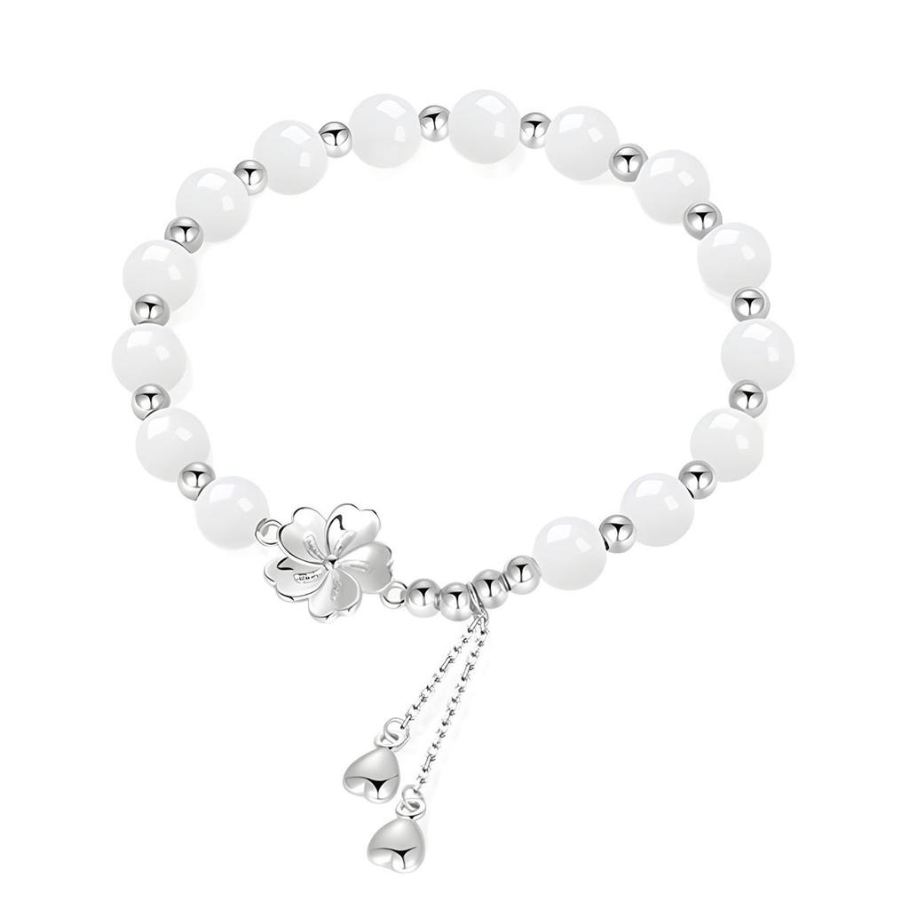 Браслет из стерлингового серебра S925 Peach Blossom, женский изысканный браслет из бисера
