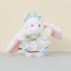 Cute Rabbit Plush Doll With Flower Decor For Bag Accessories