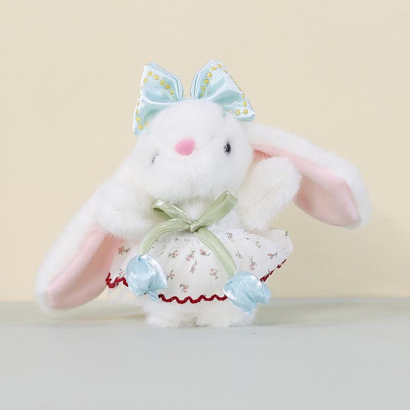 Cute Rabbit Plush Doll With Flower Decor For Bag Accessories
