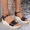 Roman Sandals Clear Heels Black Shoes for Women Wedge Espadrilles Platform 2024 Gladiator Beige Heeled Sandals Slides Women