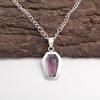 Coffin Amethyst Gemstone 925 Silver Daughter Gift Art Deco Handcrafted Pendant PP-53-2
