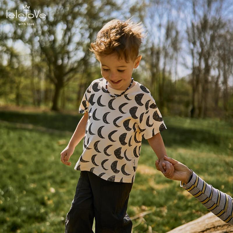 LELE JOVE Nordic Style Kids Short-Sleeve T-Shirt with Cartoon Print
