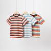 Летняя корейская версия детской новой футболки с коротким рукавом, большая детская полосатая быстросохнущая дышащая футболка для мальчиков с коротким рукавом