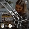 Fenice CIQ Professional 7.0/7.5 Inch JP440C Dog Grooming Scissors Curved Chunker /Thinning Scissors for Dogs Cats and Other Pets