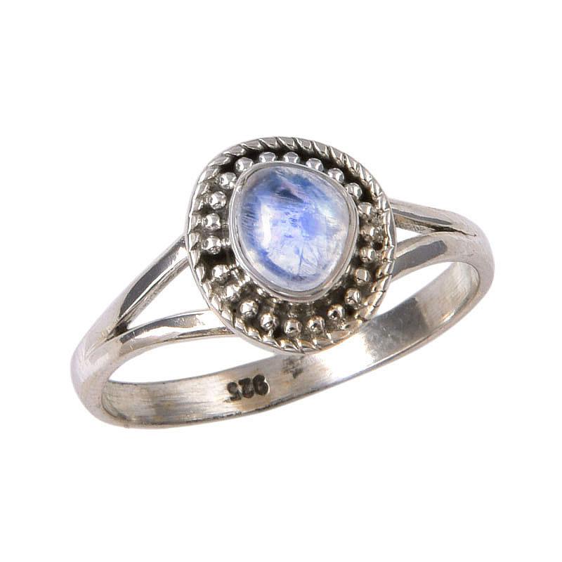 Кольцо из серебра 925 пробы с натуральным радужным лунным камнем, размер 9, r2a29