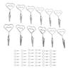12pcs 2.8in Double Headed Memo Clip Metal Card Holder Wire Photo Clamp for Hanging Photo Display