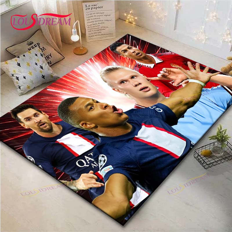 Криштиану Роналду--Месси-Неймар Ковер с принтом Гостиная Противоскользящий ковер Детская спальня Коврики Игровой ковер Большой ковер Декор