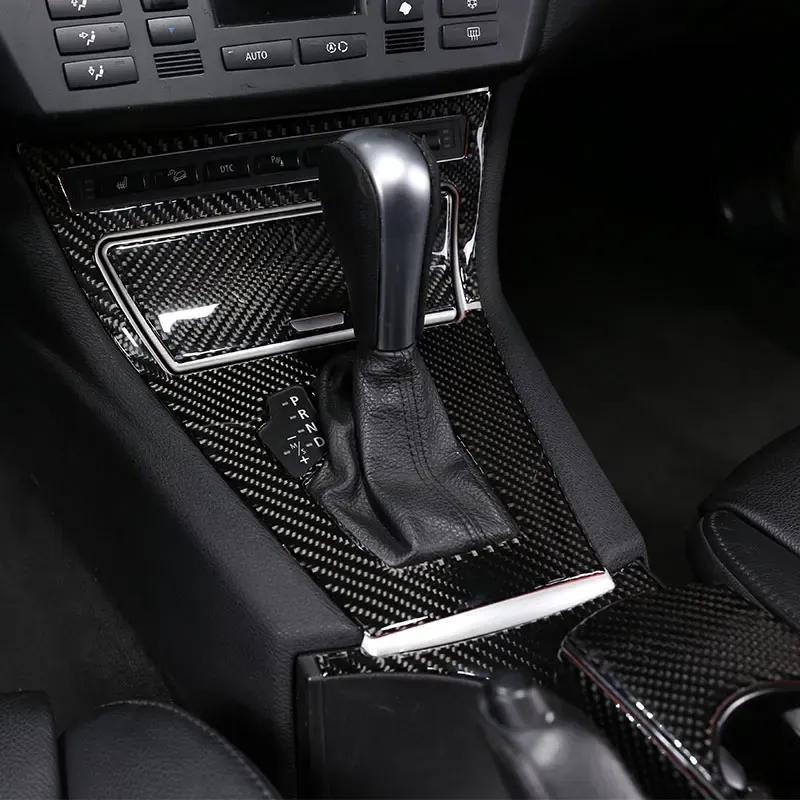 For BMW X3 E83 2006-2010 Carbon Fiber Protection Car Central Control Gear Panel Cover Trim Sticker Car Interior Accessories