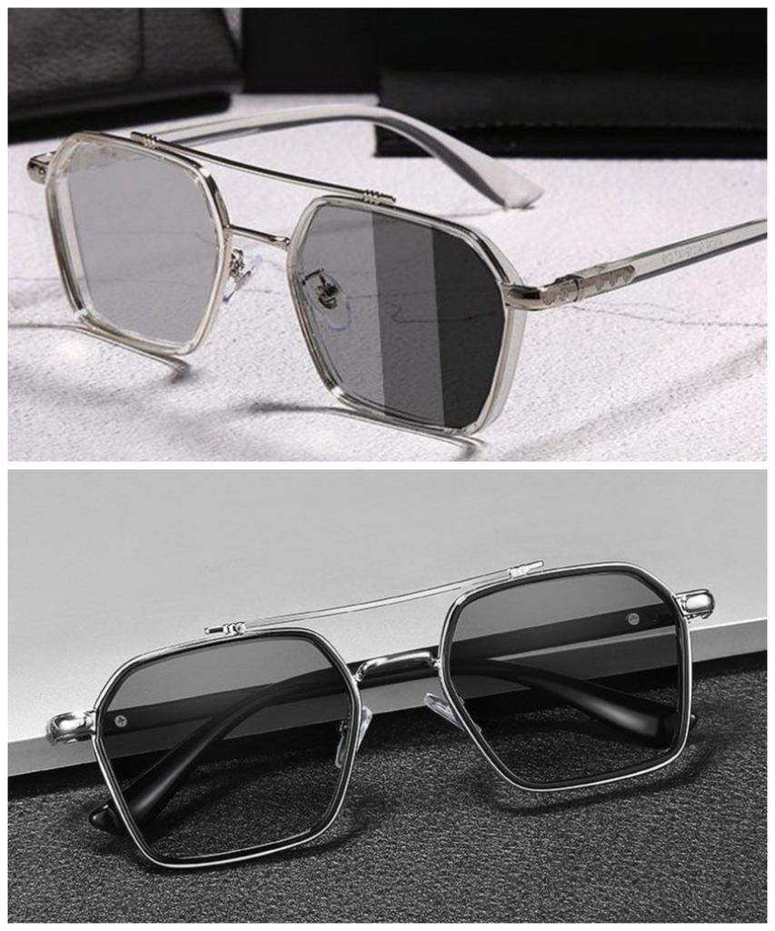 Хромированные поляризационные солнцезащитные очки UV400 Авиатор, линзы с изменяемым цветом, мужские очки для вождения с антибликовым покрытием, солнцезащитные очки для мужчин