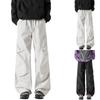Flat Pocket Parachute Pants For Men Casual Baggy Cargo Pants Unisex Street Pants Drawstring Trouser