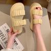 Нескользящие тапочки Женская верхняя одежда 2024 Новые летние сандалии на толстой подошве для женщин Повседневные и удобные тапочки на плоской подошве для женщин