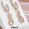 Длинные серьги Kinel с блестящим цирконием для женщин, винтажные висячие серьги, изысканные ювелирные изделия