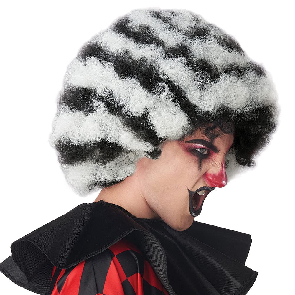 California Costumes Черно-белый спиральный парик клоуна-афро 7221-216