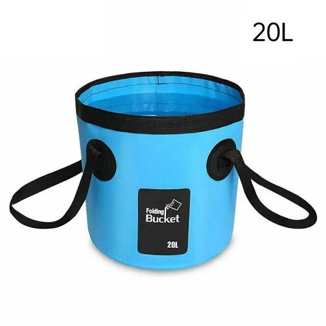 Универсальное рыболовное ведро Прочное автомобильное мытье Легко хранить Портативное складное складное рыболовное ведро с ручкой Рыболовные снасти