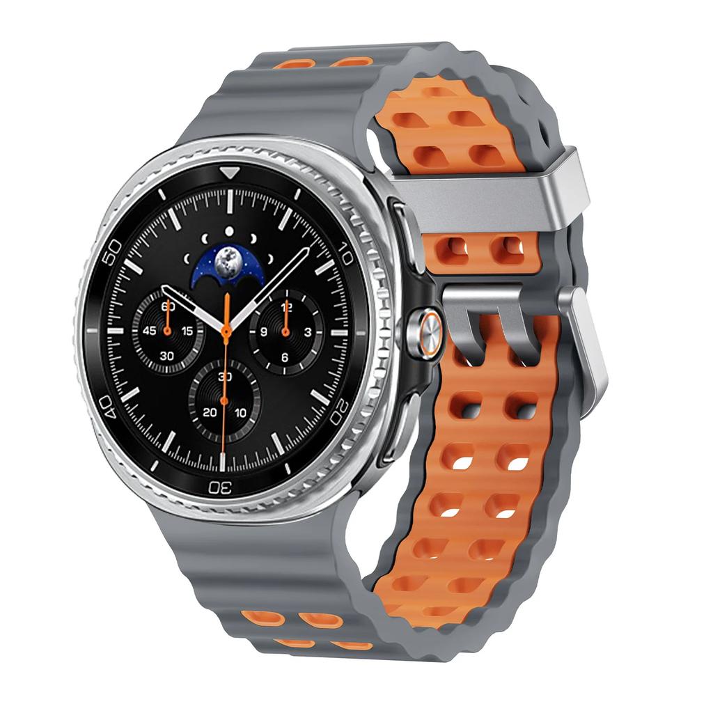 Двухцветный силиконовый ремешок для Samsung Galaxy Watch 8/8 Classic Sport дышащий браслет Для Galaxy Watch 8 40/44 мм силиконовый ремешок