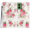 For Motorola Moto G35 5G Wallet Case PU Leather Pattern Printing Stand Phone Cover with Strap