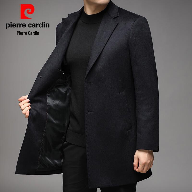 Pierre Cardin Men's 100% Cashmere Mid-Length Wool Coat