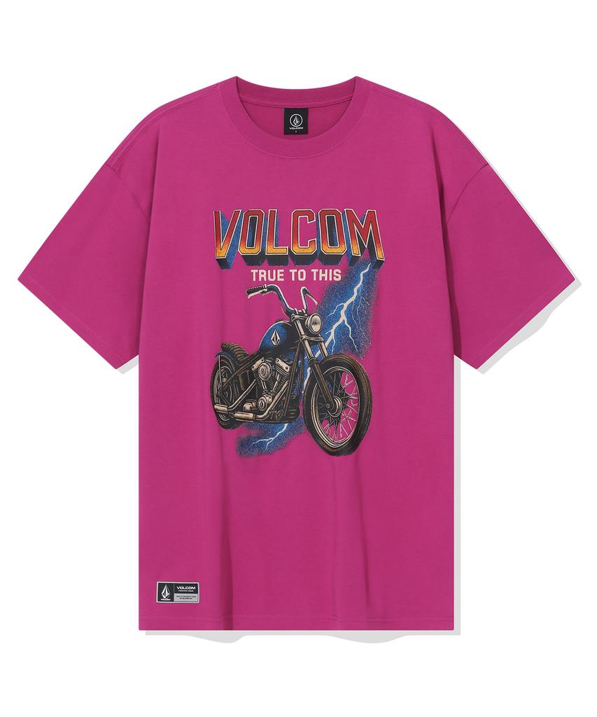 VOLCOM Thunder Riders Свободная футболка с коротким рукавом (фиолетовый)