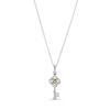 925 Sterling Silver Heart Hollow Leaf Diamond Pendant Necklace Four-leaf Clover Key Collarbone Chain