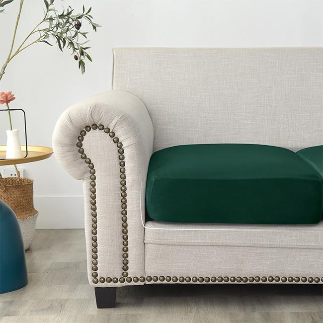 Sofa Seat Cover, Velvet, Green, Bottle Green 150-190Cm