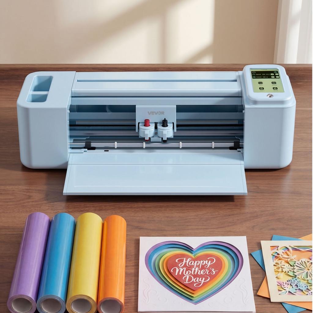 VEVOR Vinyl Cutting Machine, 305 mm, Touchscreen-Controlled Vinyl Cutter, 20000+ Built-in Design Resources, Compatible with Mac, Windows