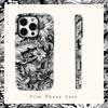 Черно-белый цветочный чехол для телефона для IPhone 17AIR 16E 16 15 14 13 12 11 17 Pro Max Plus Двухслойная задняя крышка
