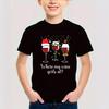 Summer Round Neck 3D Christmas Themed Printed Top Fashionable Casual Short Sleeved Children's Boy T-shirts