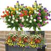 6 Bundles Artificial Flowers Outdoor Flowers , UV Resistant Shrubs For Hanging Garden Porch Window Box