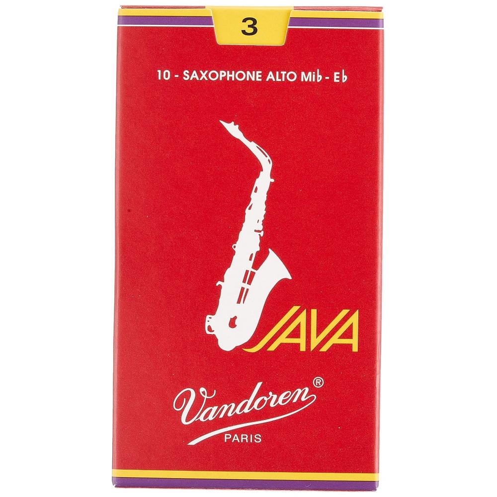 Van Doren Alto Saxophone Reed JAVA FILED RED CUT Hardness: 3 (10 Pieces)