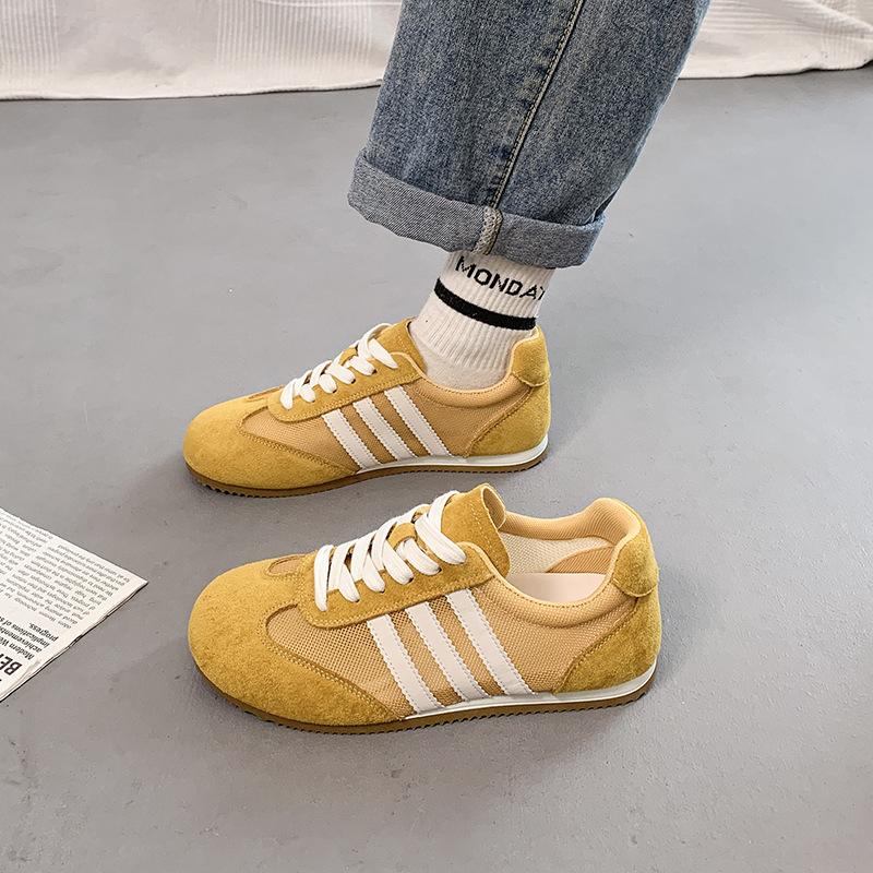 Mesh German training shoes women's autumn breathable and lightweight soft-soled Forrest Gump shoes retro thin sports board shoes