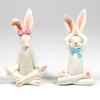 2 шт. Йога Кролик Украшения Ручная роспись Скульптуры Кролика Искусства Из Смолы Ремесла В Помещении На Открытом Воздухе