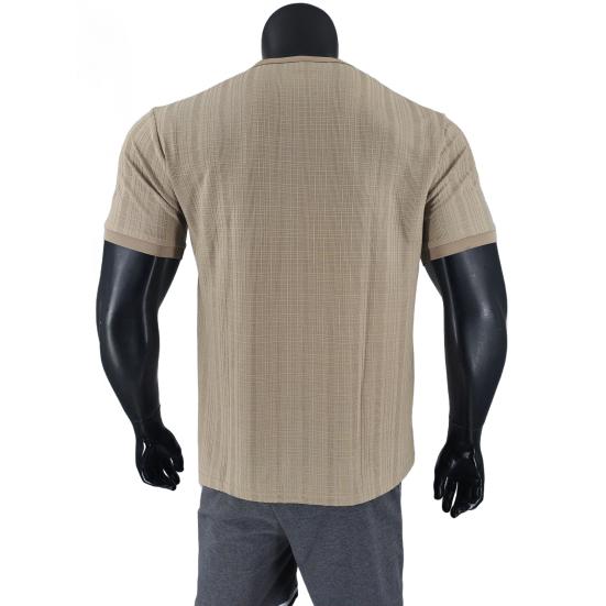 Летняя мужская футболка свободного кроя в американском стиле с коротким рукавом, застегивающаяся на пуговицы, с круглым вырезом, однотонная повседневная футболка