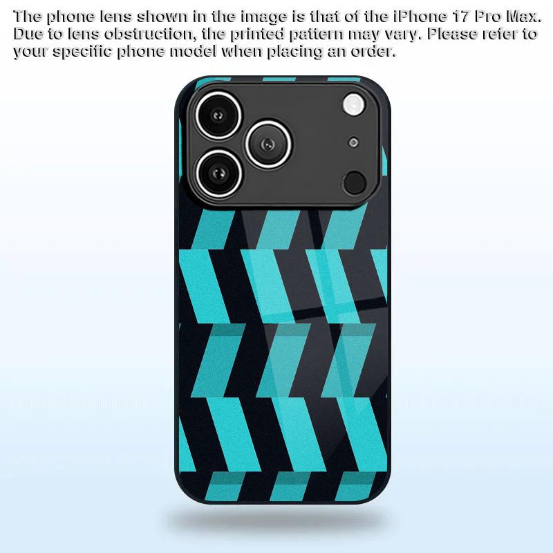 Синий диагональный узор 2D чехол для телефона для iPhone 17 16 15 14 13 12 11 X XR XS Max Pro 8 plus - Стеклянная защитная крышка