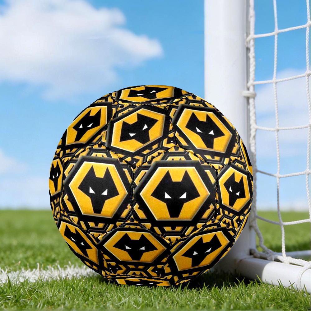 Wolves Football Club Emblem Printed Size 5 Soccer Balls, High-Quality, Anti-Slip, Protective Football, A Unique Gift , Birthdays, Christmas Gifts