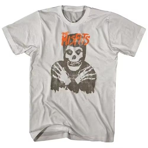 Новая модная футболка в стиле панк Misfits, ретро, уличный стиль, с рисунком черепа, мужская футболка, топ с принтом рок-черепа