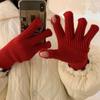 Korean  Gloves Solid Color Student Winter Mittens Thickened Women Knitted Gloves  Girls