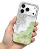 Goodnight Plant Illustration Case for iphone 18 Pro Max 17 Pro Air XR XS Max 14 11 15 12 13 16 Plus Bling Sparkle Silver Crushed Foil Phone Cover