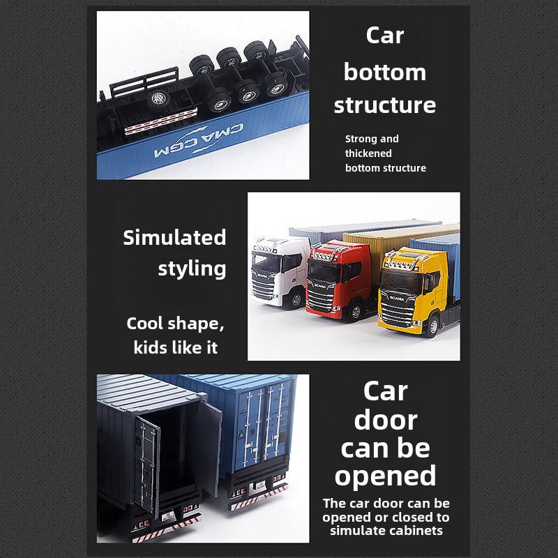 Модель контейнеровоза Scania из сплава - Двухъярусный полуприцеп-игрушка