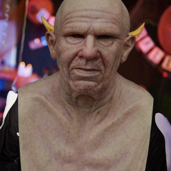 Полная голова Хэллоуин Страшный ужас Старик Резиновая крышка для лица Косплей Реквизит для вечеринки