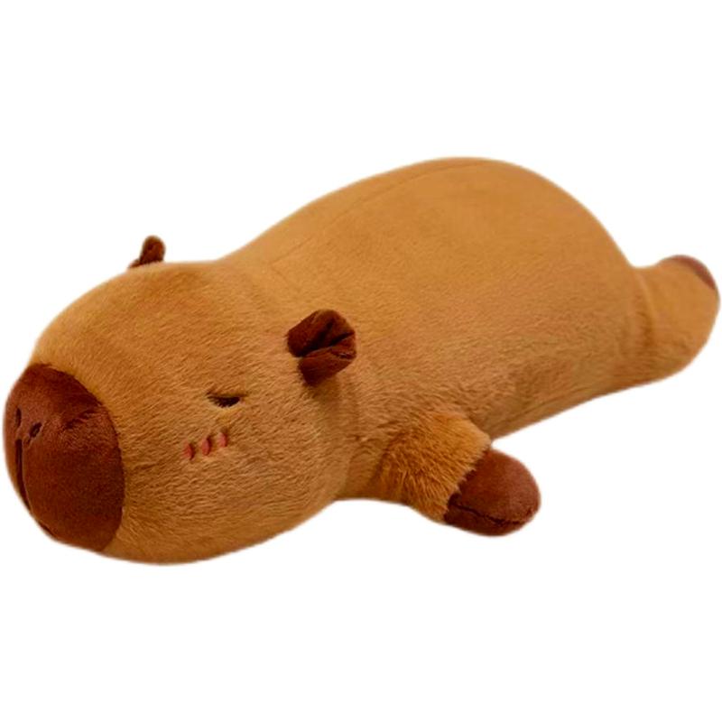 Kawaii Capybara Plush Toy Stuffed Capibara Fluffy Doll Long Sleep Soft Pillow Sofa Cushion Nap Sleeping Toys for School Xmas