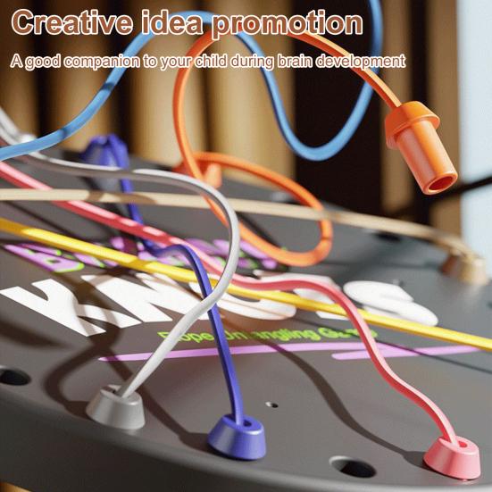 1/2/3 Sets Brainy Knots Rope Untangling Game Logic Thinking Twisted Rope Challenge Board Game Kids Adults Educational Elastic Rope Unhitching Toy