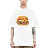 Burger Print High Quality Prints Mans Cotton Tee Clothing Creativity All-math Short Sleeve Fashion Casual Loose Tops Men T-Shirt