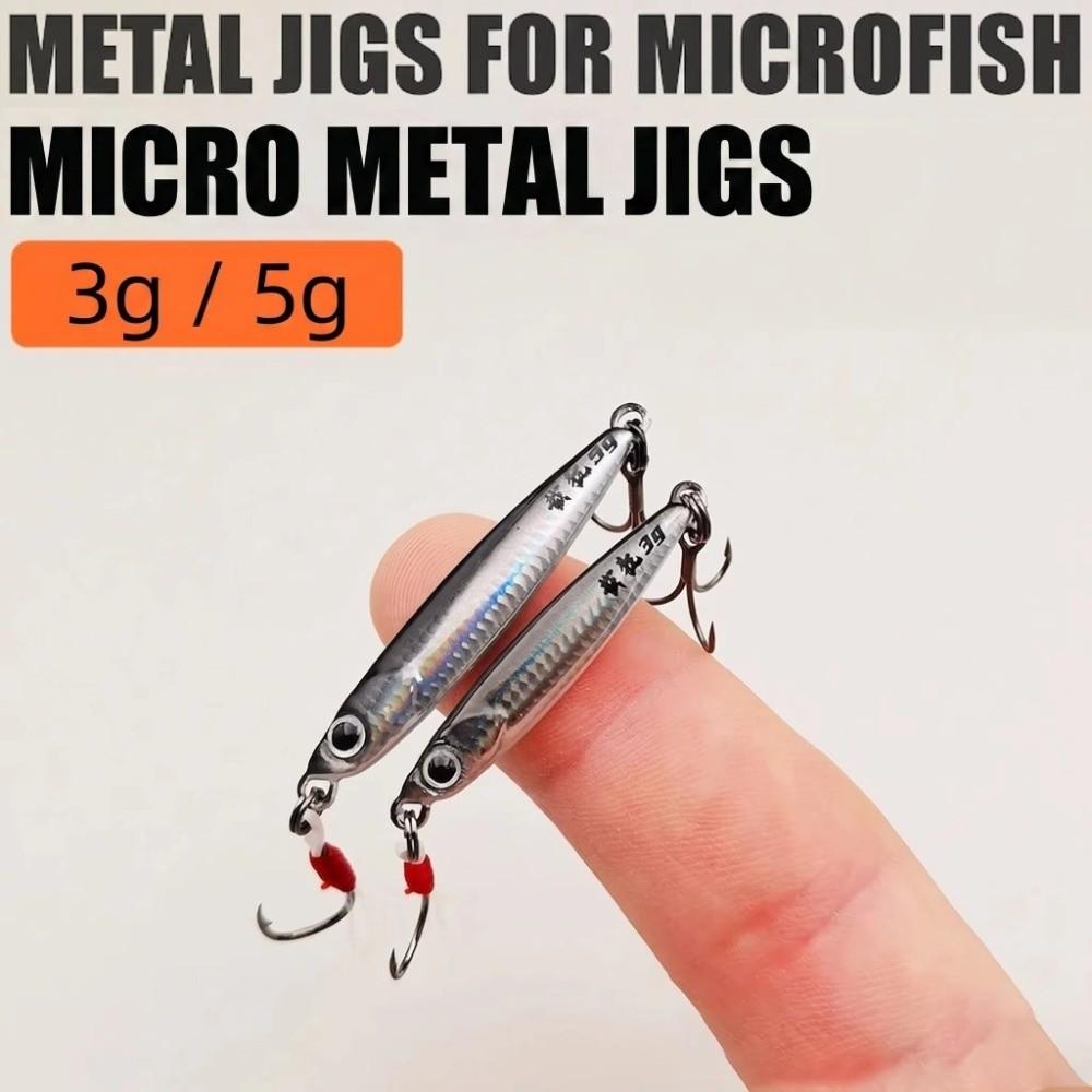 Artificial Bait Metal Jig Bait 5g Weight Bionic Lure Micro Treble Hook Bait Root Fishing
