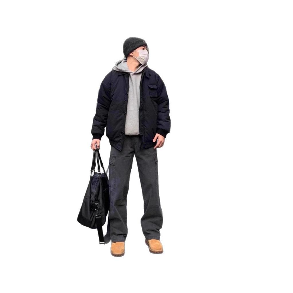 Американский ретро винтаж стираные старые джинсы модный бренд уличные свободные прямые рабочие тонкие брюки мужские