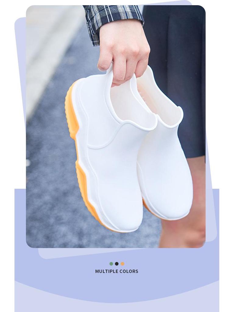 Мужские низкие водонепроницаемые мотоциклетные сапоги для езды на мотоцикле - нескользящая резиновая обувь для рыбалки