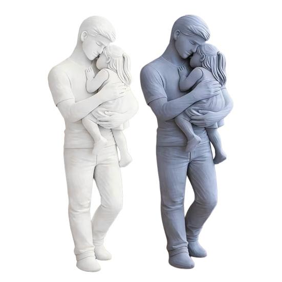 Фигурка "Отец и дочь" 3D-печать Статуэтка папы, держащего ребенка Подарки на День отца, дни рождения от дочери