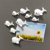 3-6-9pcs White Dolphin Fridge Magnet Cartoon Ocean Animal Home Decoration Arts Whiteboard Po Refrigerator Magnetic Sticker