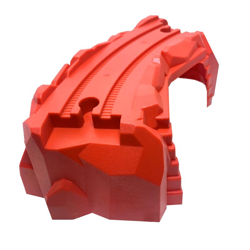 Аксессуары для сцен с рельсами для поездов, красная изогнутая мостовая пристань, сборка, совместимая с игрушками для мальчиков с электропоездом S29-7