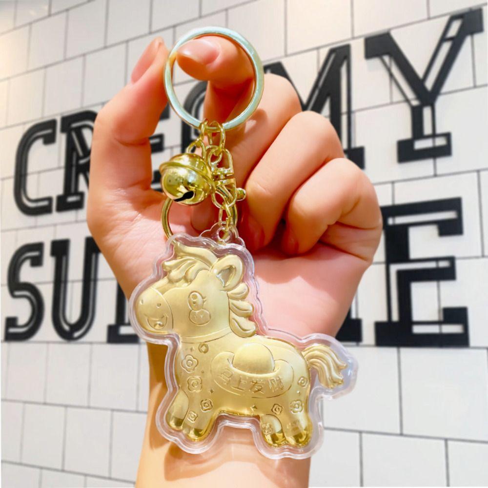 Wealthy Gold Horse Keychains Luck Bag Pendant Bags Accessory Pony Keychain  Chinese New Year