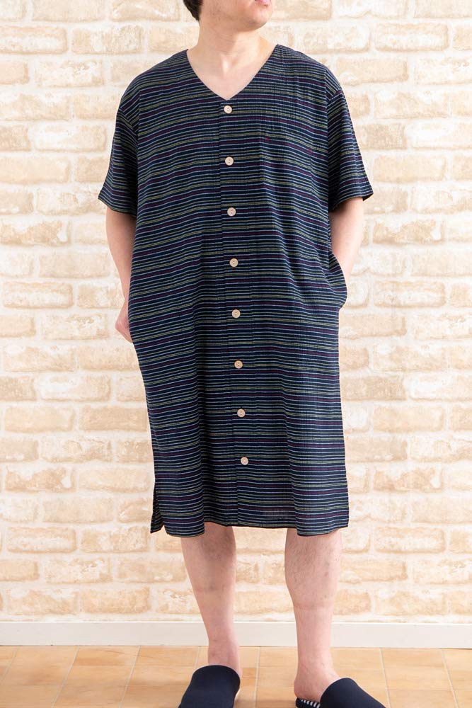 Маска для сна для глаз Cool and Smooth Cotton с коротким открытым вырезом, идеально подходит для ранних и размеров K's Мужская пижама, 100% ткань с цветной каймой, рукава, перед,